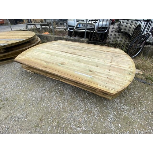 584 - Wooden garden table top 230 x 152