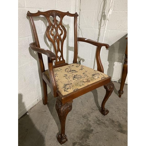 115 - Victorian mahogany Chippendale style armchair (63w cm)