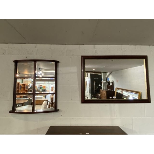 116 - Mahogany framed mirror (75 x 69 cm) & mahogany framed wall mirror (70 x 103 cm)