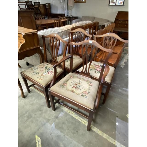 120 - 4 George III mahogany dining chairs