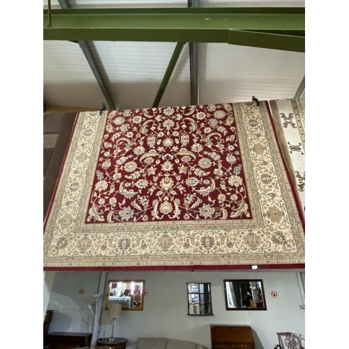 121 - Red ground rug 345 x 245cm