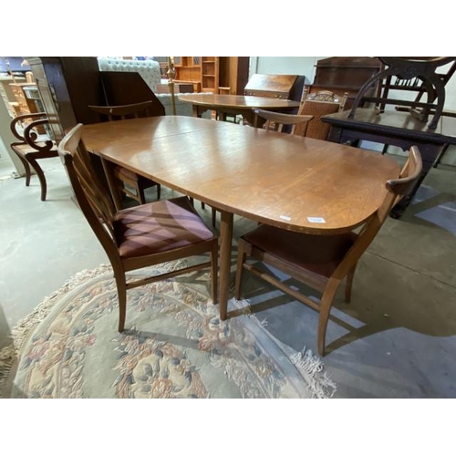 129 - G-Plan teak table (72H 171W 99D cm) & 4 chairs