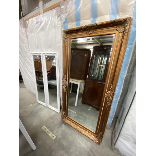 14 - Carved gilt framed wall mirror (160 x 80cm)