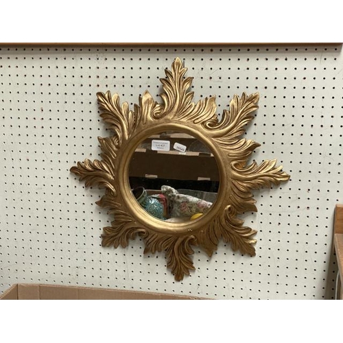 437 - Gilt sunburst style mirror