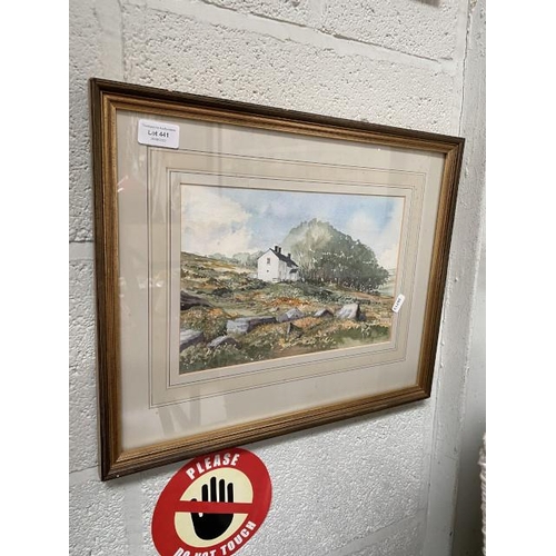 441 - Gilt framed M C Dakin watercolour of White Wells Ilkley