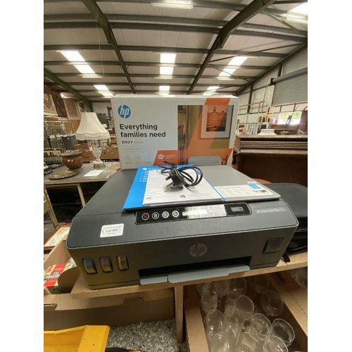 488 - Boxed HP Envy 6022E printer with manual & collection of CDs