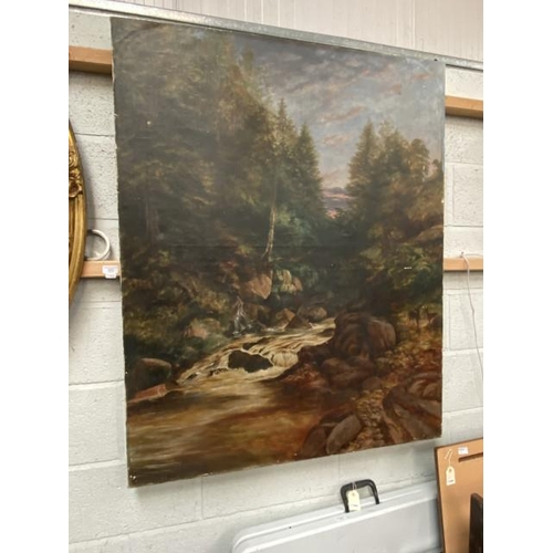 5 - Victorian oil on canvas of river scene (127 x 102 cm)