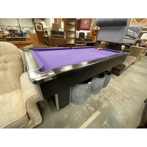 78 - Good quality slate bed pool table (82h x 210w x 119d cm) (NO BALLS/CUES)