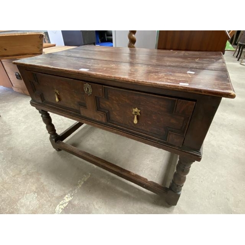 97 - Victorian oak single drawer sideboard (70H 102W 65D cm)