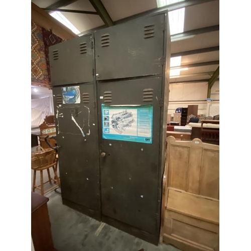 211 - Vintage metal 2 door cabinet (240H 152W 59D cm)