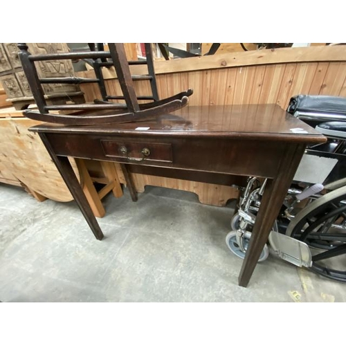 522 - Georgian mahogany single drawer writing desk (73H 90W 92D cm)