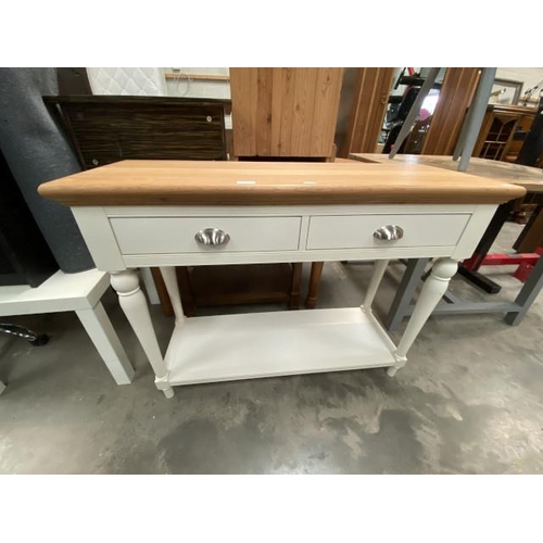 62 - Good quality 2 drawer console table (80H 104W 38D cm)