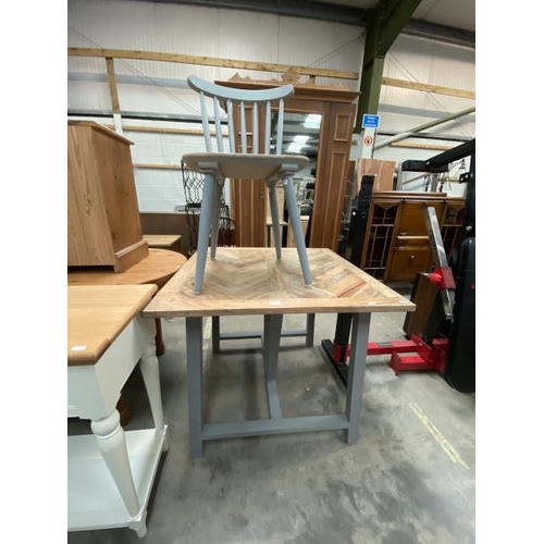 63 - Nordic grey square table (77H 90W 90D cm) & matching chair