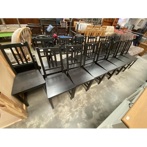 73 - 15 Black ash dining chairs