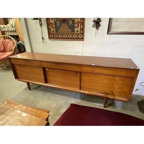 114 - Mid-century teak Younger long John sideboard (1 handle missing) (73H 213W 46D cm)