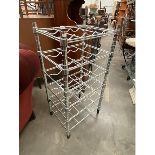 121 - Chrome wine rack (93H 46W 36D cm)