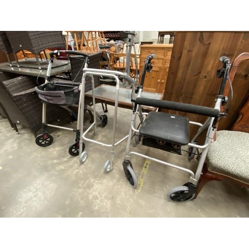 122 - Mobilex mobility trolley, Zimmer frame & 1 other