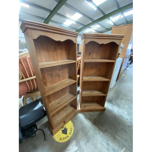 163 - Pair of pine children's bookcases 123H 48W 18D