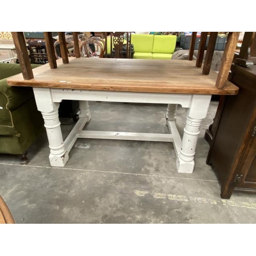 182 - Pine farmhouse table (75H 153W 106D cm)