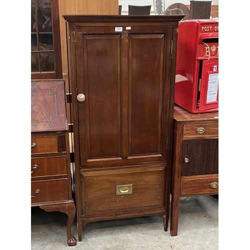 192 - Victorian mahogany side cupboard (141H 67W 44D cm)