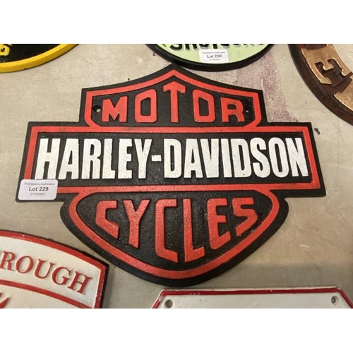 229 - Harley Davidson motorcycle plaque