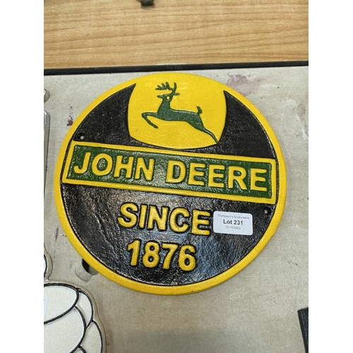 231 - John Deere wall plaque