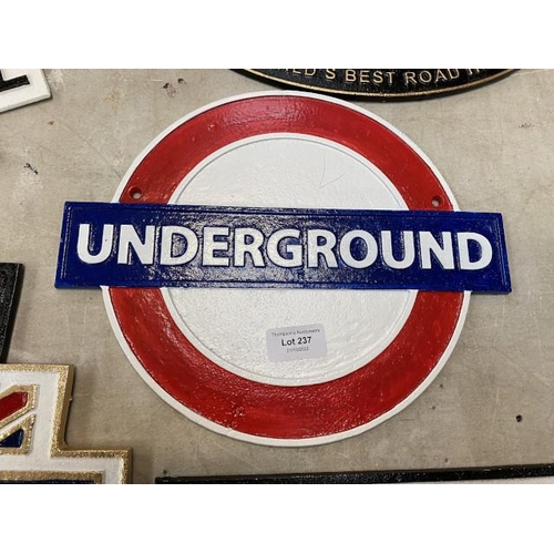 237 - Large London underground sign