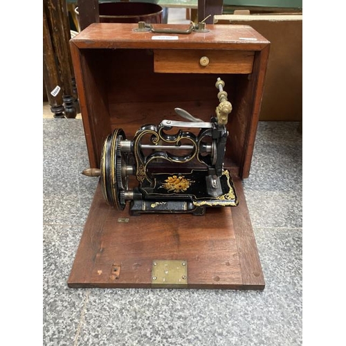 285 - Mahogany cased James Galloway weir sewing machine (no model number - believed to be 55S)