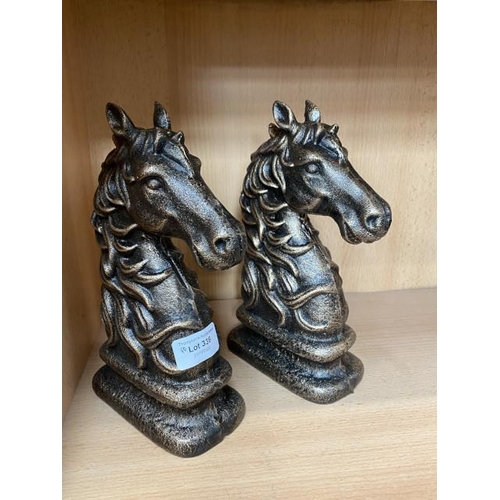 336 - Pair of horse head bookends