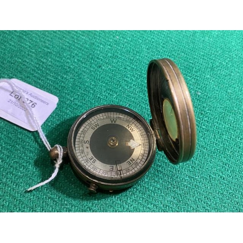 376 - Antique brass pocket compass