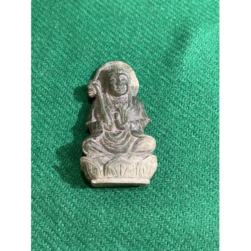 388 - Green jade Buddha figurine 8x4cm