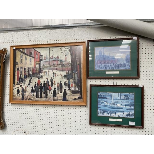 457 - 3 Framed Lowry pictures