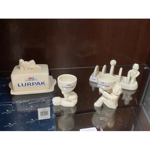 475 - Lurpak butter dish, egg cups & toast rack