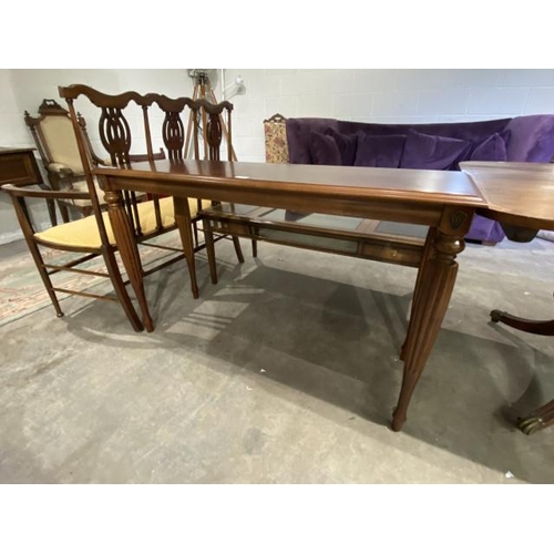 71 - Mahogany console table (75H 121W 32D cm)