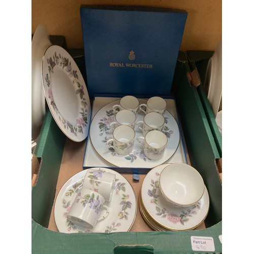 490 - 3 Boxes of Royal Worcester June Garland table wares