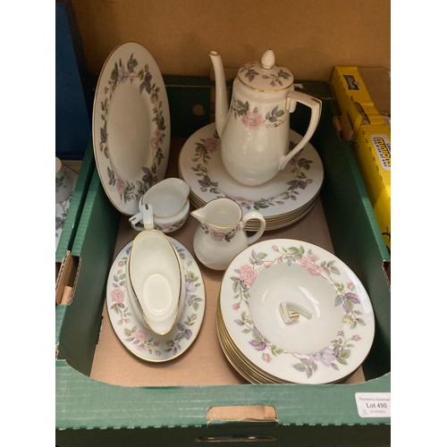 490 - 3 Boxes of Royal Worcester June Garland table wares