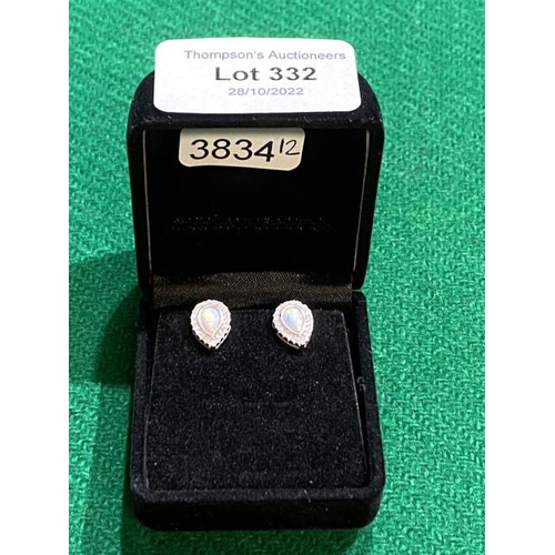 332 - Pair of silver & gemstone earrings