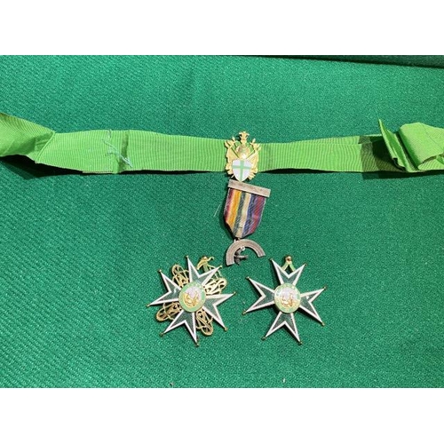 339 - Two military hospital order of Saint Lazarus of Jerusalem medals, silver Royal Ark mariner member br... 