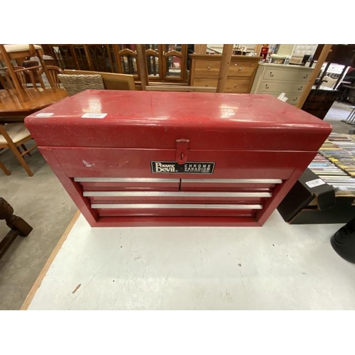 485 - Power Devil Chrome Vanadium toolkit chest cabinet