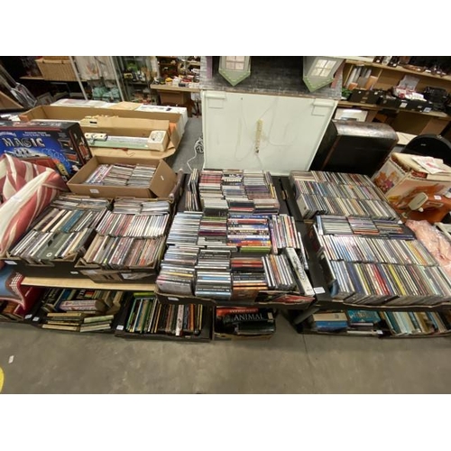 585 - 7 Boxes of assorted CDs & DVDs inc. Elvis, 80s pop, Michael Jackson, music of Andrew Lloyd Webber et... 