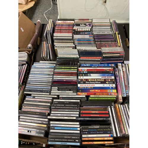 585 - 7 Boxes of assorted CDs & DVDs inc. Elvis, 80s pop, Michael Jackson, music of Andrew Lloyd Webber et... 