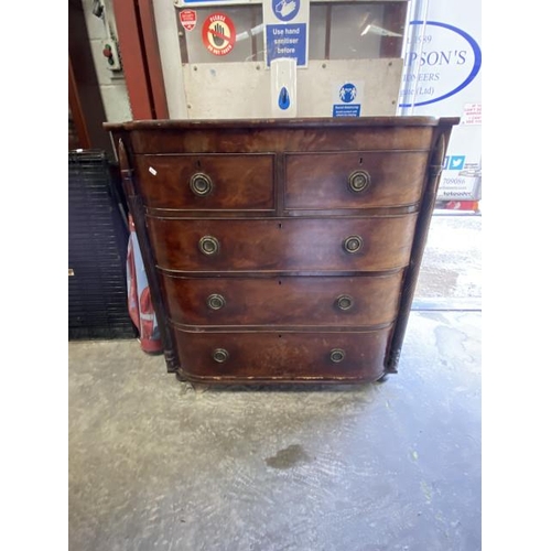 159 - Victorian mahogany 5 drawer chest (114H 111W 59D cm) (as found)  *** REFUNDED AS WOODWORM ** CE APPR... 