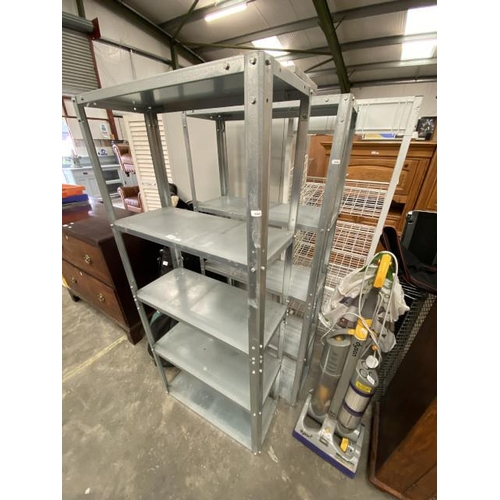 166 - 2 Metal workshop/garage shelving units (162H 70W 30D cm)