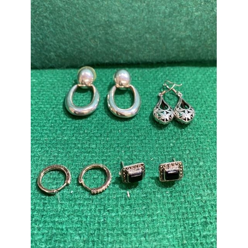 345 - 4 Pairs of silver earrings