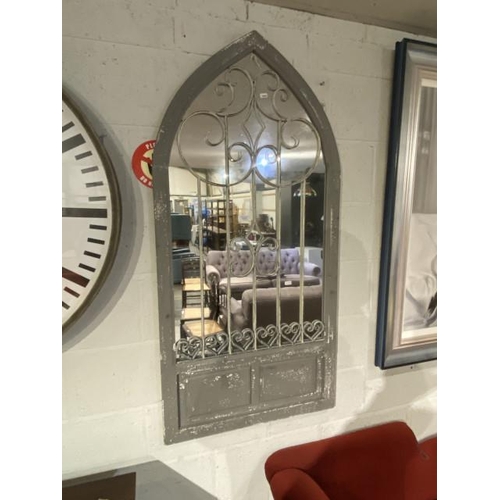 70 - Gothic style arched mirror (68x137cm)