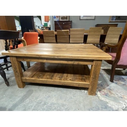 75 - Pine farmhouse coffee table (52H 122W 91D cm)
