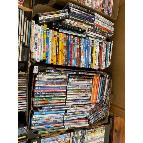 475 - Large quantity of assorted DVDs inc. Toy Story & Bridesmaids, assorted CDs & cassettes inc.  classic... 