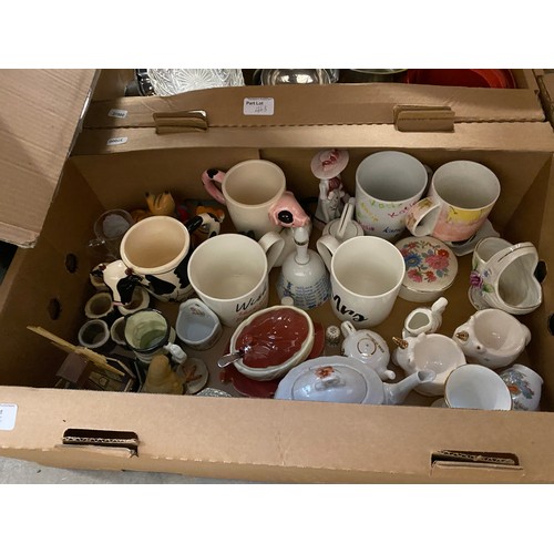 463 - 7 Boxes of collectables inc. kitchenalia, Manchester United mug, part Palissy Sanden Rose table ware... 