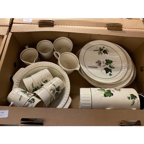 463 - 7 Boxes of collectables inc. kitchenalia, Manchester United mug, part Palissy Sanden Rose table ware... 