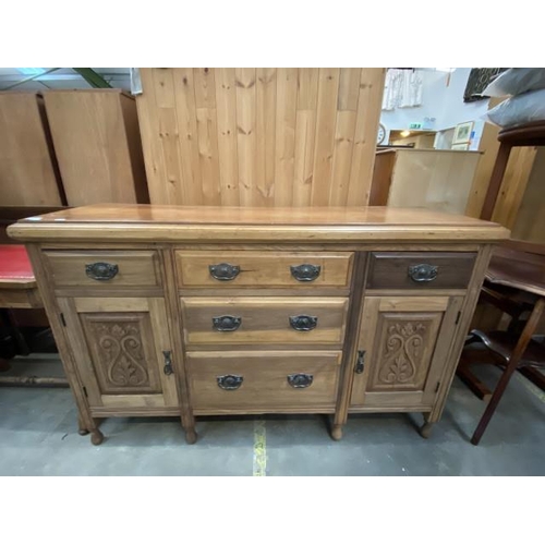 178 - Satin wood Arts & Crafts sideboard (92H 147W 47D cm)